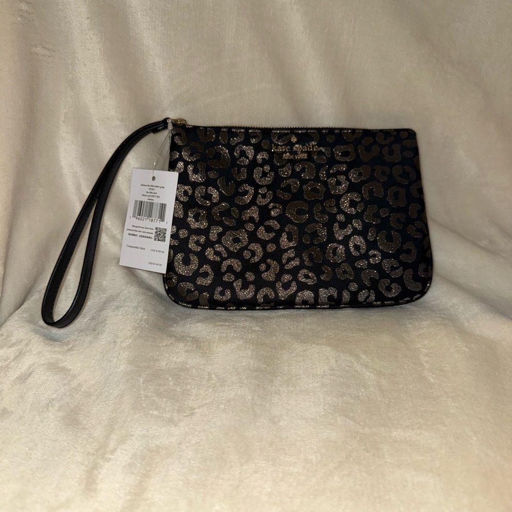 Kate Spade Metallic Leopard Wristlet